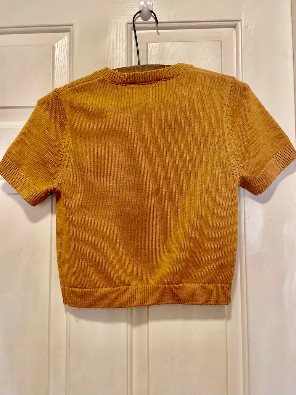 ZARA Tan Short Sleeve Knit Sweater Top Classic Crewneck Soft Minimalist Style Sm - Picture 5 of 8